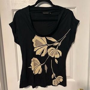 The Limited Black and Cream Fitted Graphic Tee